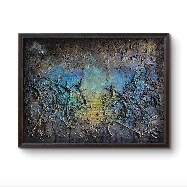 Struktury - Prześwit (Structures – Breach 60x80) - oryginalny obraz strukturalny na płótnie, abstrakcja, textured painting, abstract canvas wall