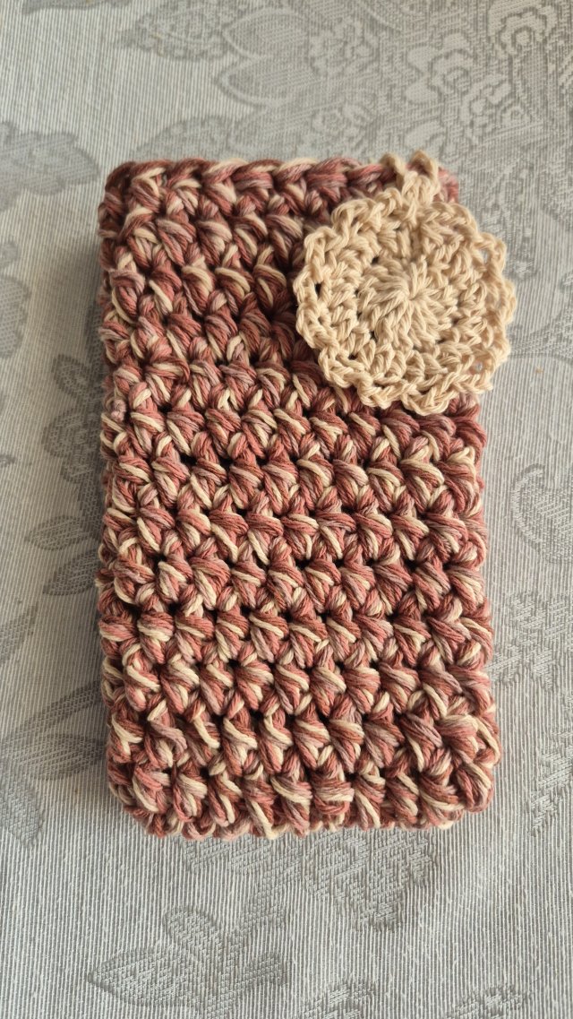 Ręcznie robione etui na telefon lub okulary – Bawełna, Boho Bronze