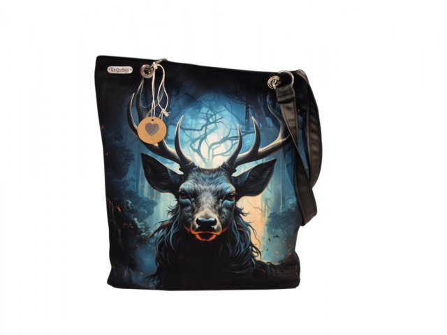 Welurowa nowoczesna torba xl z jeleniem