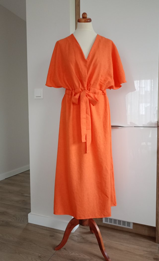 TRENDYOL UK* Pomarańczowa letnia sukienka L/XL