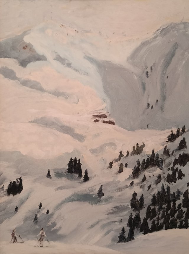 Kitzbuhel, ręcznie malowany obraz olejny