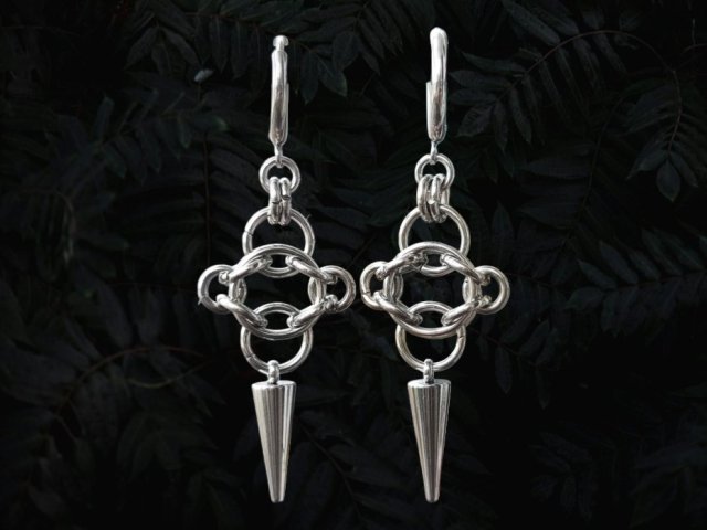 Kolczyki Chainmaille "Kolce" – Edgy Gothic & Dark Fantasy