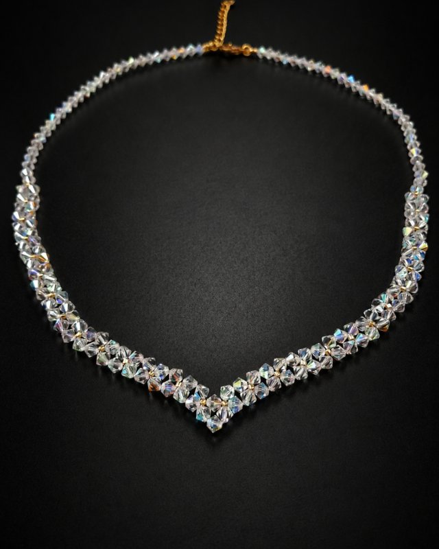 Naszyjnik ślubny Crystal AB z kryształów Preciosa