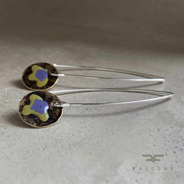 Kolczyki Field Flowers - Dusty Purple & Mustard