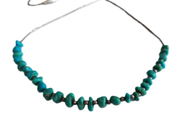 INDIAŃSKI CHOKER - TURKUSY I SREBRO