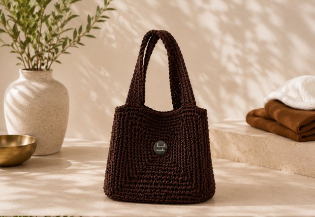LUNA GRANDE TOTE - brązowa torba