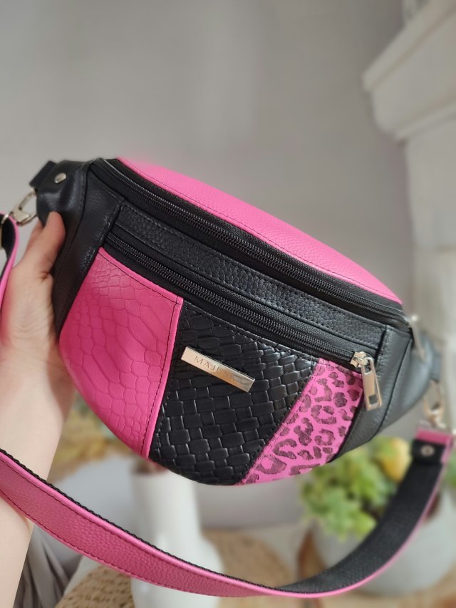 Nerka damska patchwork fuksja