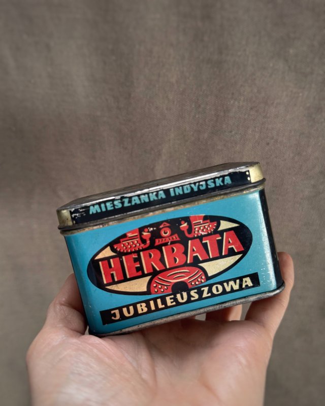 Puszka metalowa, Herbata Jubileuszowa, Społem, klasyk PRL