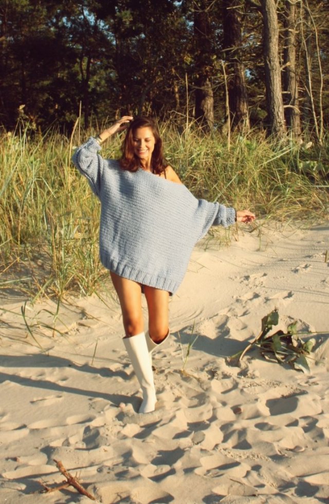 SWETER OVERSIZE ICY  BLUE