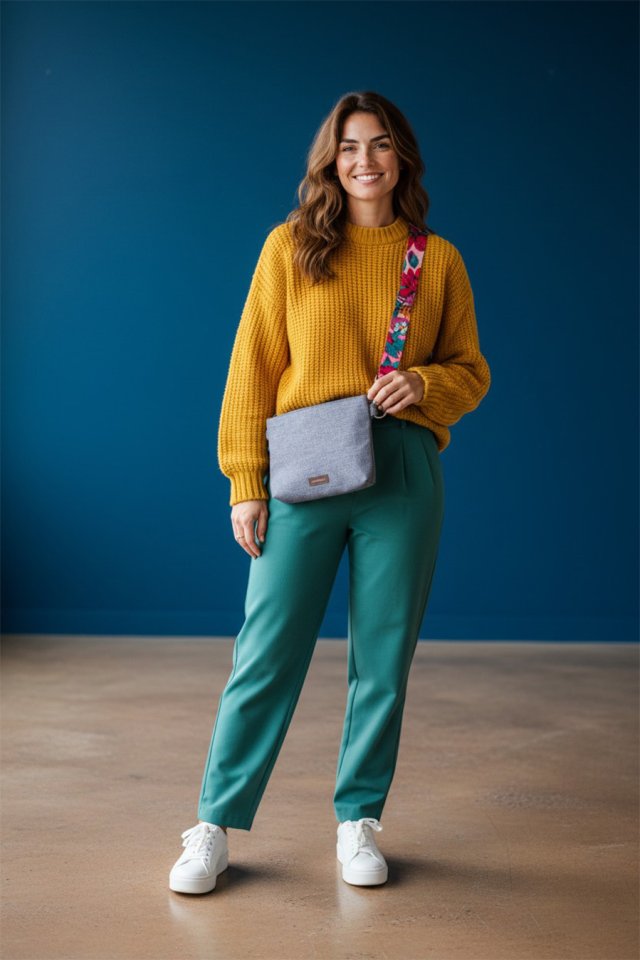 Szara kopertówka na różowym pasku w kwiaty