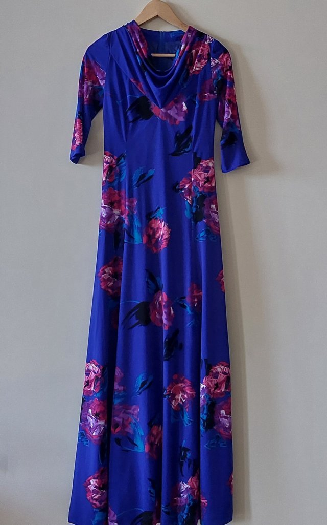 Vintage  70s maxi sukienka w kwiaty handmade boho cottagecore XS/S