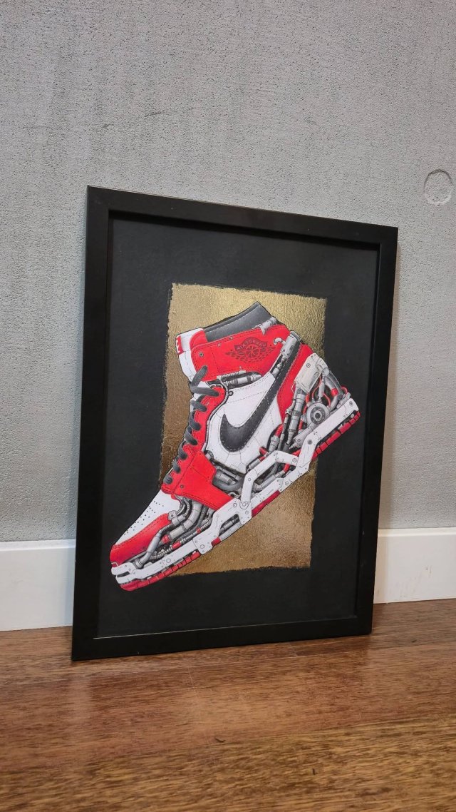 Ręcznie malowana grafika - obraz - Nike Jordan - A3