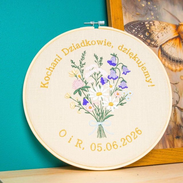 Podziękowania, Indywidualna dedykacja, haft w tamborku