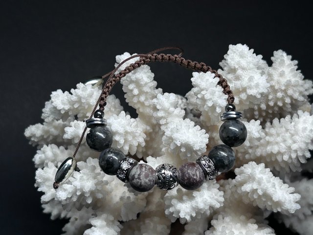Bransoletka Mocy i Intuicji – Labradoryt & Alabaster