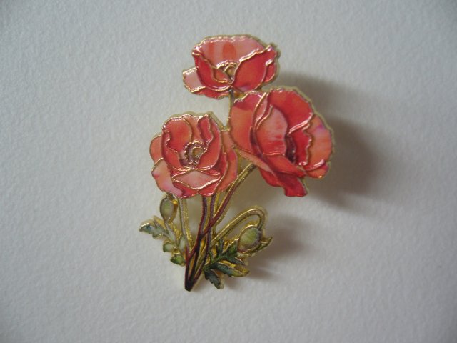 METALOWA EMALIOWANA PIN PRZYPINKA BROSZKA MAK MAKI