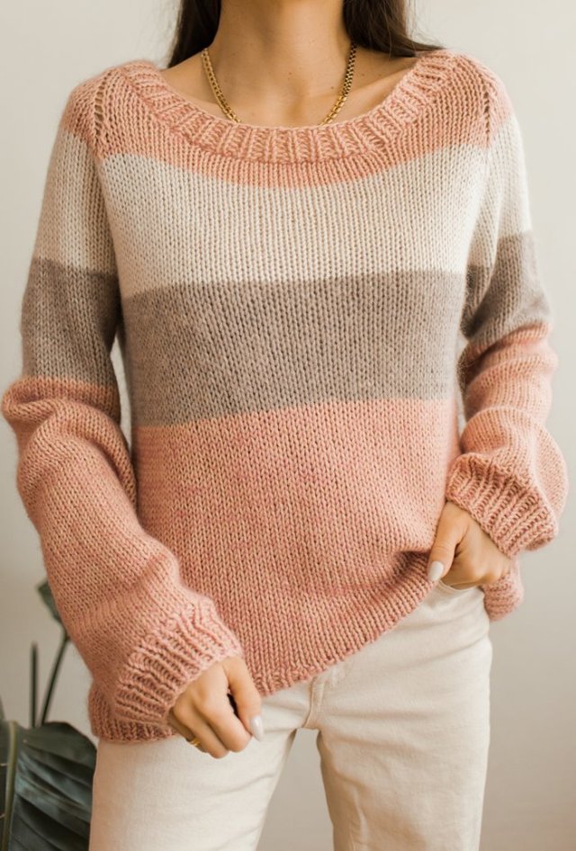 wełniany sweter pastelowy S/M