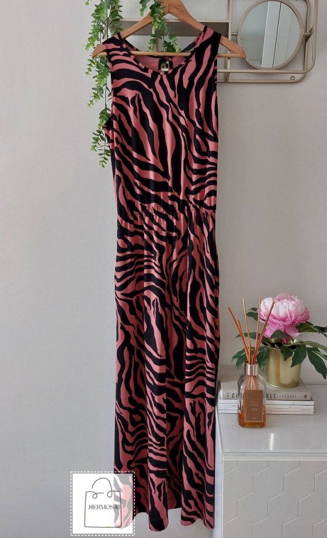 Długa sukienka zebra