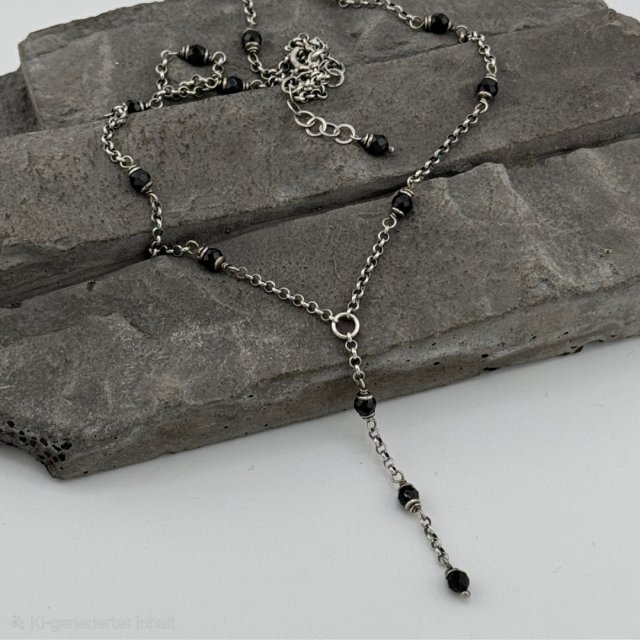 Czarny spinel - naszyjnik
