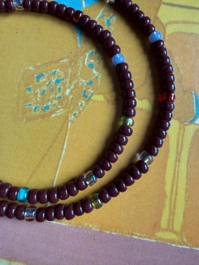 SUMMER VIBE * LETNI krótki naszyjnik * kolorowe koraliki * ETNO * FOLK * BOHO * choker * brąz
