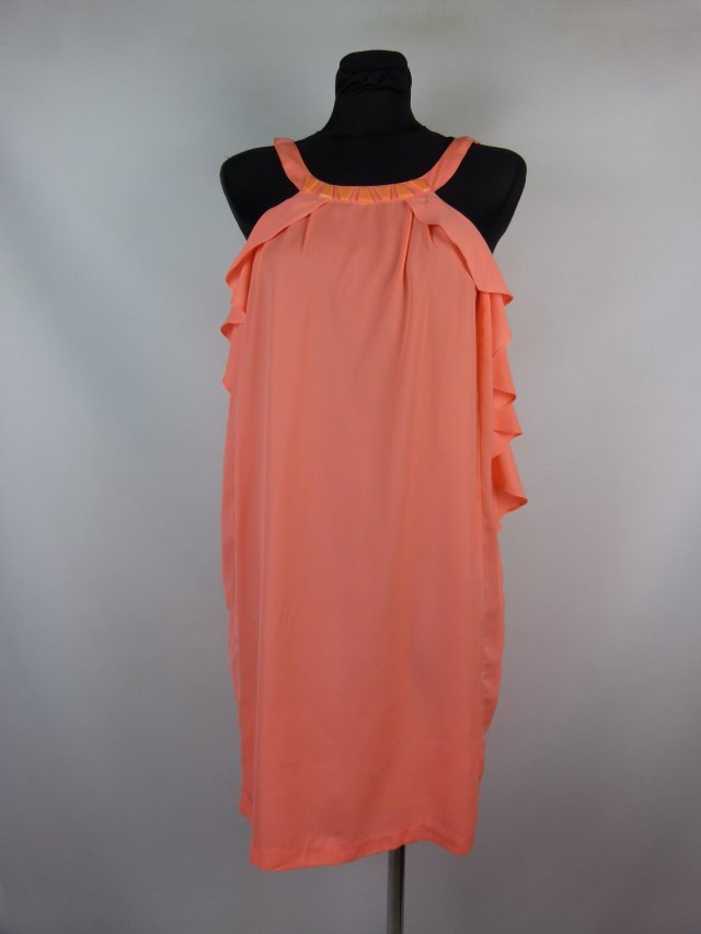 H&M letnia luźna neonowa prosta sukienka / 38