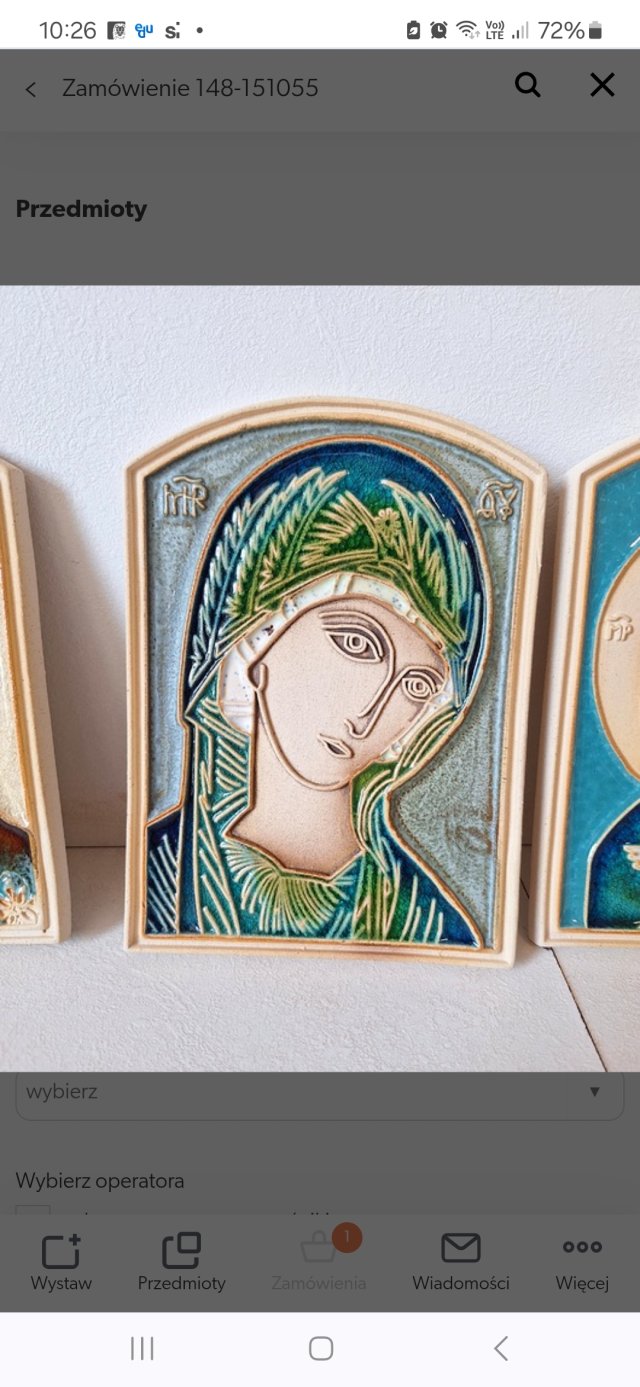 Ceramiczna ikona obraz z Maryją