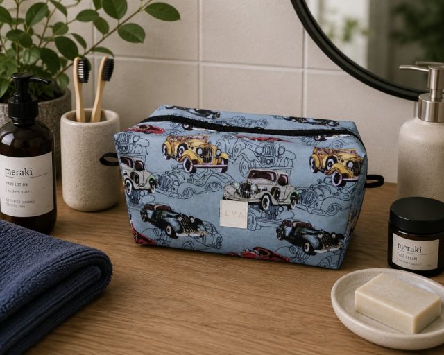 Kosmetyczka męska duża kosmetyczka podróżna wodoodporna saszetka etui organizer auta retro