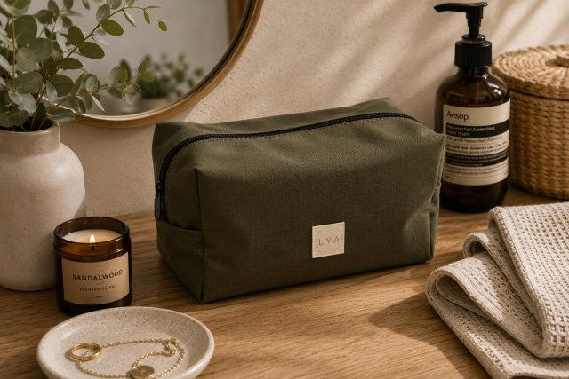 Kosmetyczka męska duża kosmetyczka podróżna wodoodporna saszetka etui organizer khaki