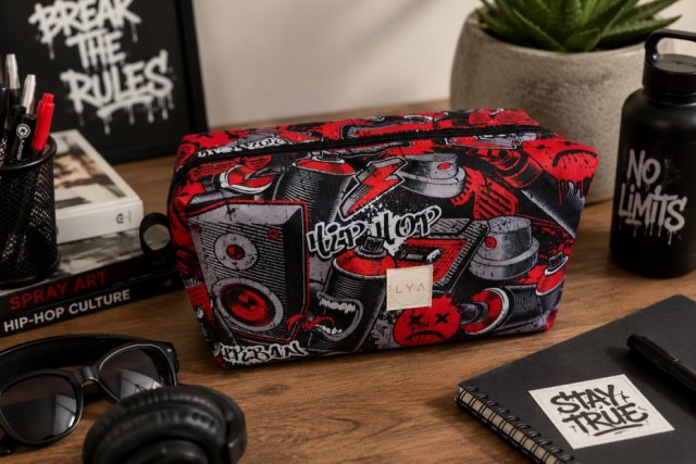 Kosmetyczka męska duża kosmetyczka podróżna wodoodporna saszetka etui organizer grafitti