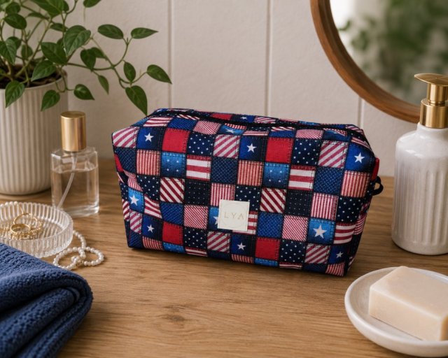 Kosmetyczka męska duża kosmetyczka podróżna wodoodporna saszetka etui organizer flagi