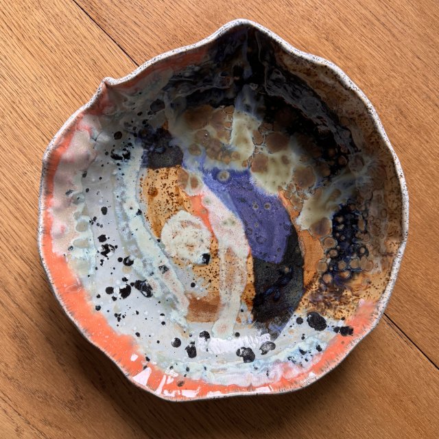 Ręcznie wykonana patera / owocarka ceramiczna "Galaktyka" – unikat 25 cm