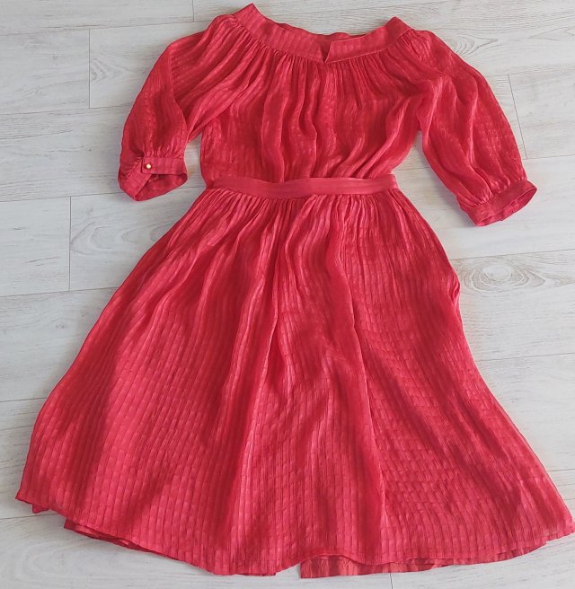 Vintage 198o spódnica midi  bluzka komplet czerwony handmade