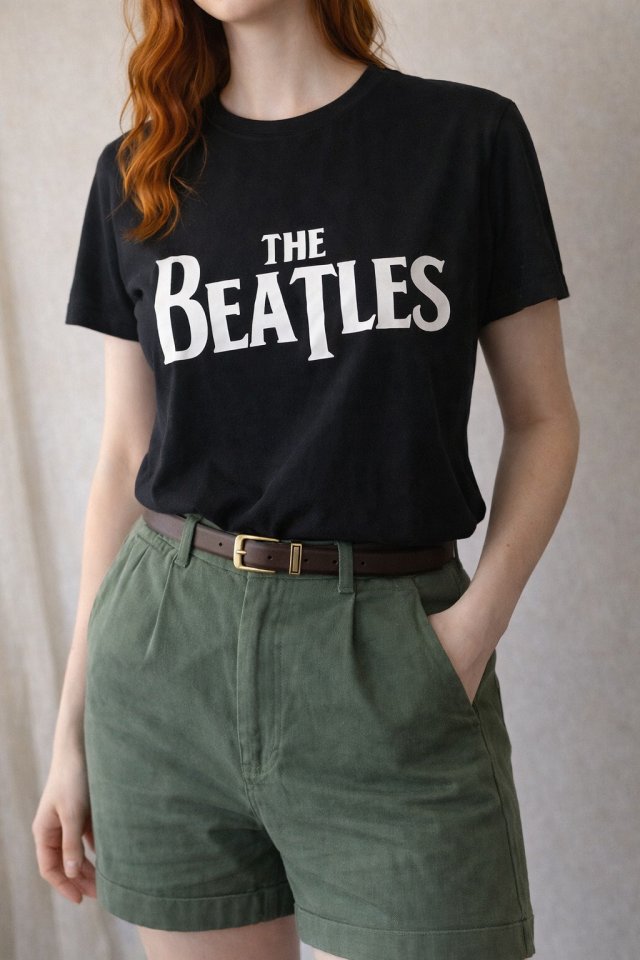 Official The Beatles T Shirt Black Band Tee Classic Rock Music Merch Vintage Style