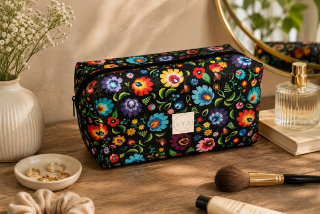 Kosmetyczka damska duża kosmetyczka podróżna wodoodporna saszetka etui organizer łowicz folk