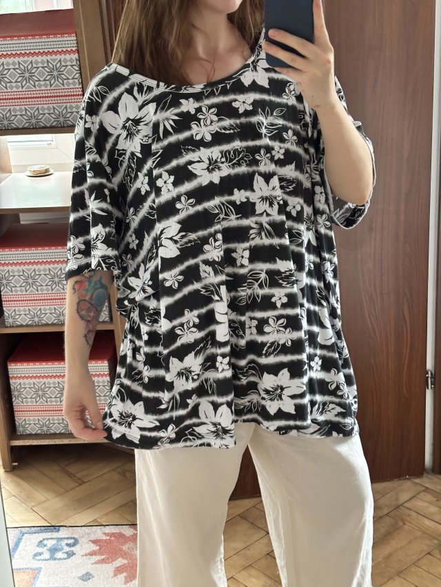 Bluzka woman within oversize Plus Size 7XL 8XL 9XL kwiaty batik