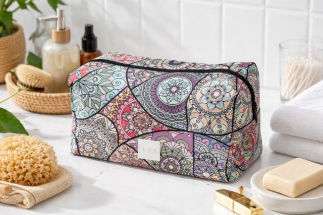 Kosmetyczka damska duża kosmetyczka podróżna wodoodporna saszetka etui organizer mandala ornament