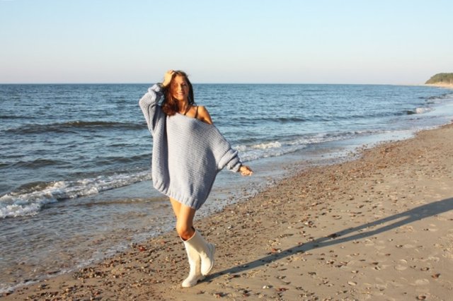 SWETER OVERSIZE ICY BLUE