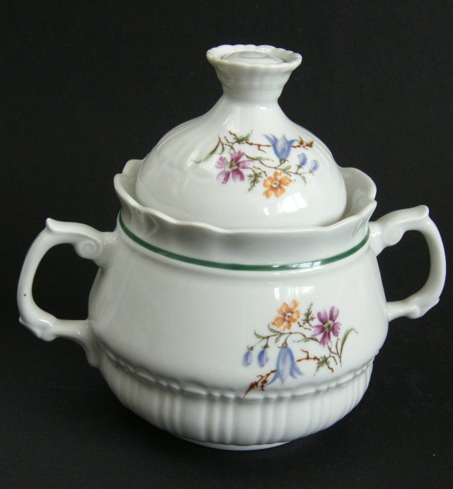 Cukiernica w polne kwiaty, PRL, porcelana Włocławek