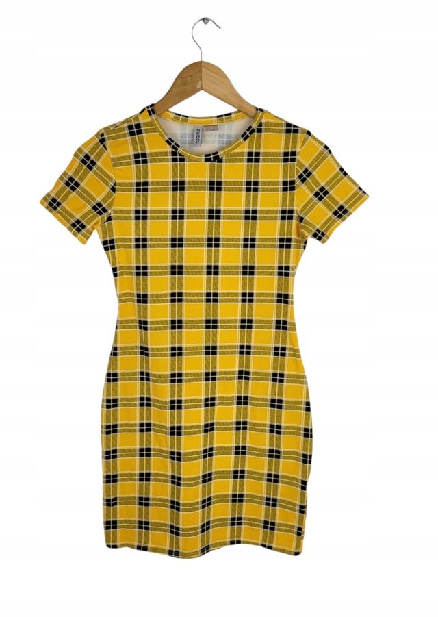 H&M dopasowana sukienka w kratę tuba 36 S
