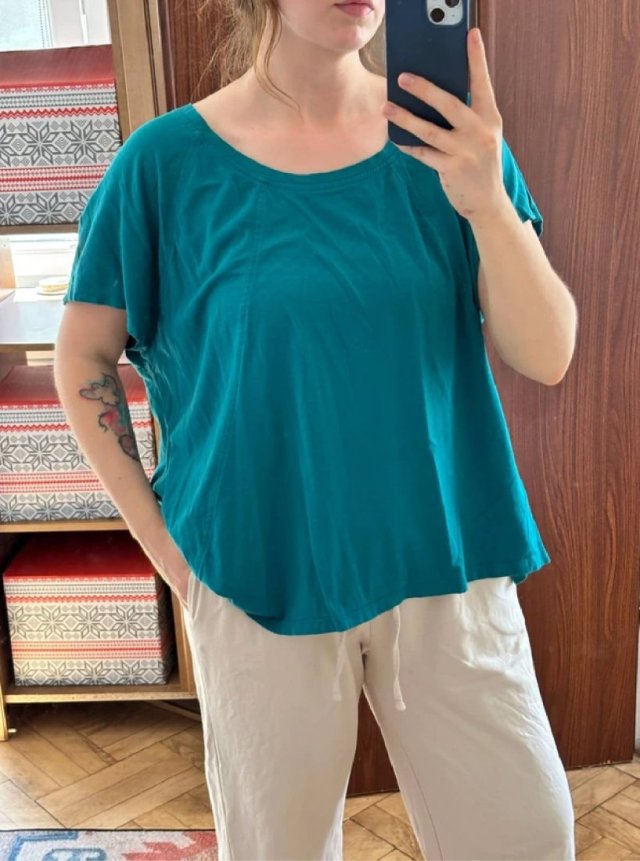 Turkusowa bluzka Avenue 100% Pima Cotton oversize plus size 5XL / 50 / 22