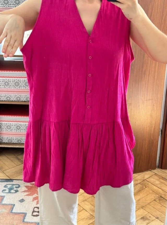 Tunika sukienka Nine West fuksja oversize boho 5XL / 50 / 22