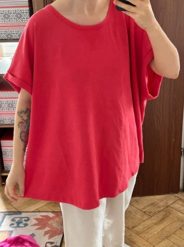 Maurices czerwona bluzka oversize basic luźny fason plus size 9XL / 58 / 30