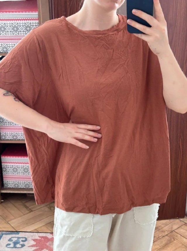 Koszulka damska oversize modal bawełna A New Day Plus Size brązowa 6XL / 52 / 24