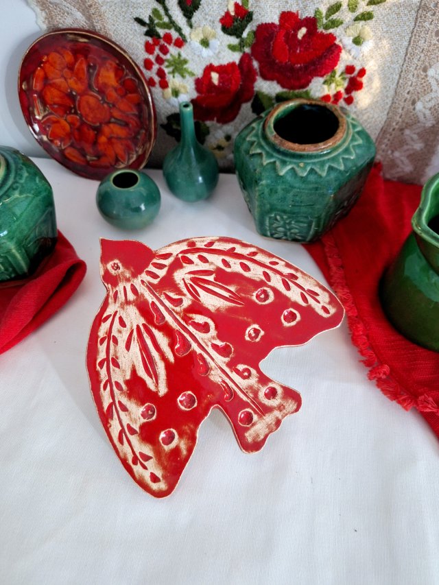 Ptak ceramiczny ludowy