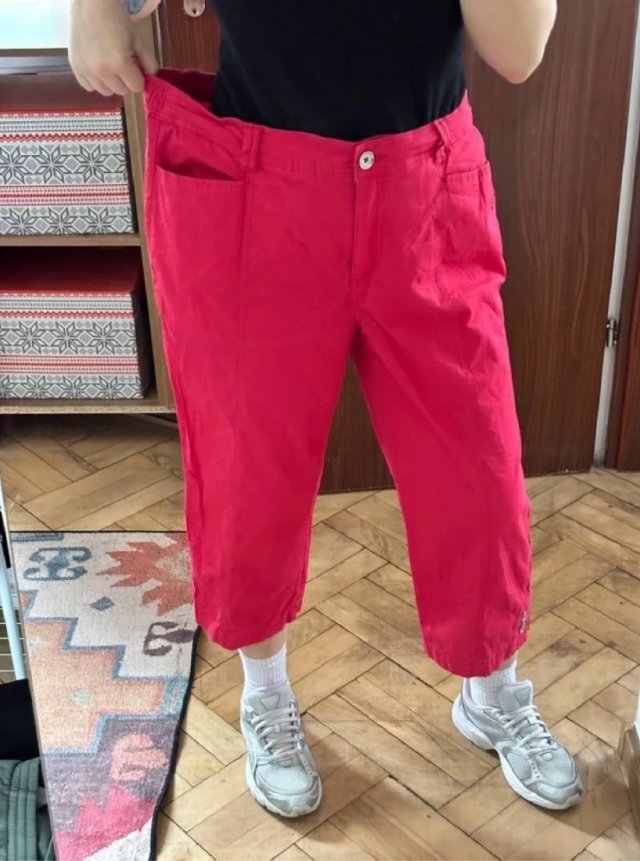 Różowe rybaczki JM Collection 18 20 bawełna elastan letnie XXXL / 46 / 18