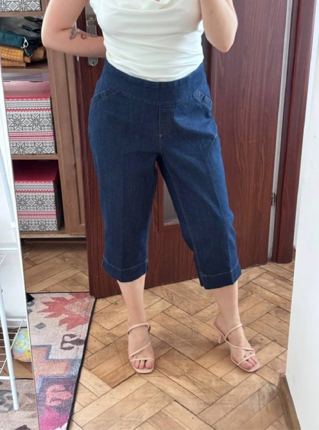 Jeansowe rybaczki Wound Woman Plus Size 18W ciemny denim XXXL / 46 / 18