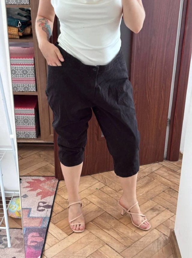 Lee Riders rybaczki czarne Plus Size midrise capri elastyczne klasyczne 4XL / 48 / 20