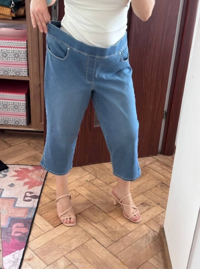 Gloria Vanderbilt rybaczki jeansowe Plus Size jasny denim Slimming Effect USA 4XL / 48 / 20