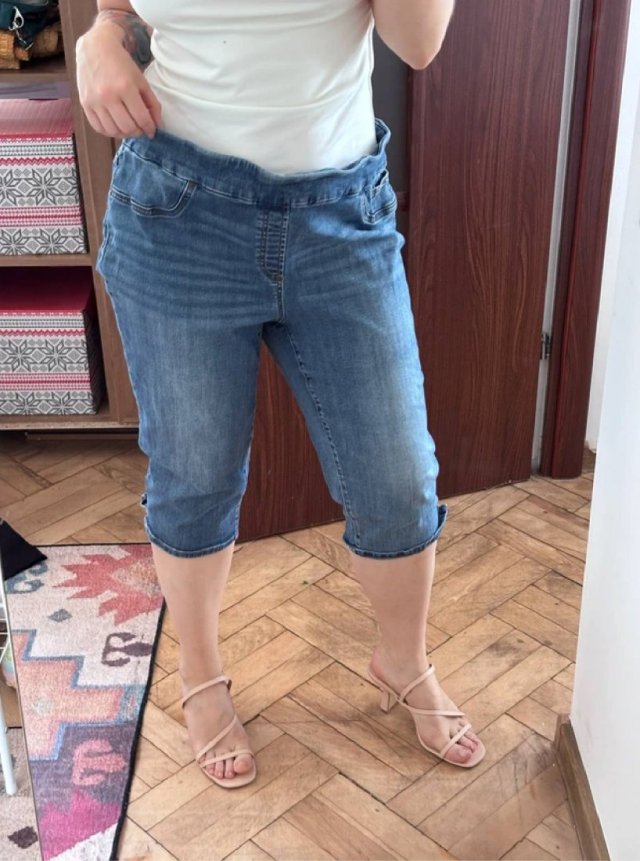 Rybaczki jeansowe damskie Plus Size, klasyczny denim, USA XXL / 44 / 16