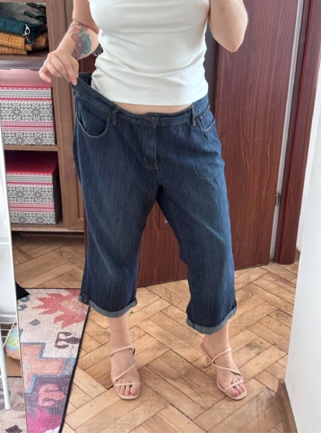 Old Navy The Flirt rybaczki jeansowe damskie Plus Size, ciemny denim, USA 5XL / 50 / 22