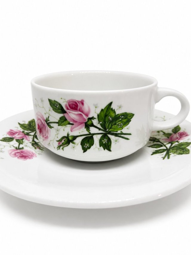 Villeroy & Boch filiżanka ze spodkiem, różany wzór